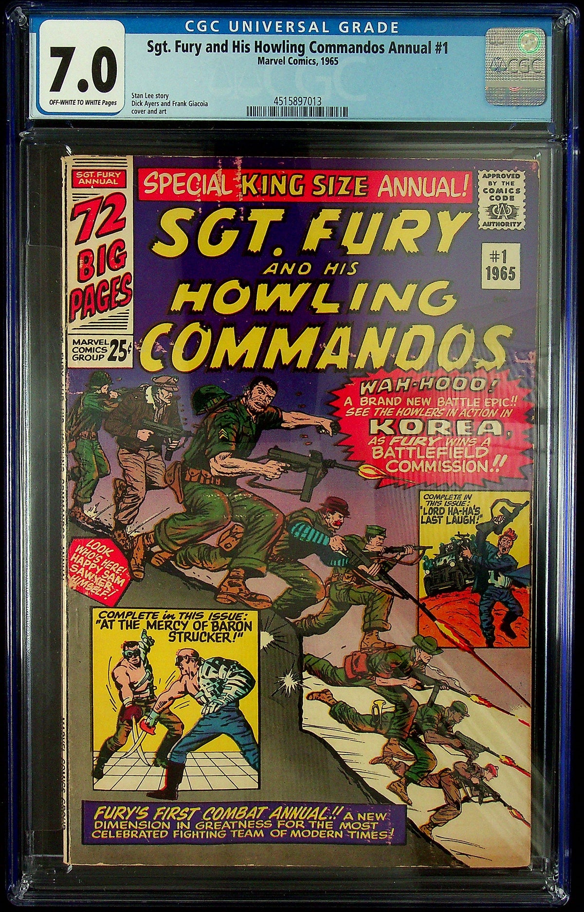 Sgt. Fury and His Howling Commandos Annual #1 CGC 7.0