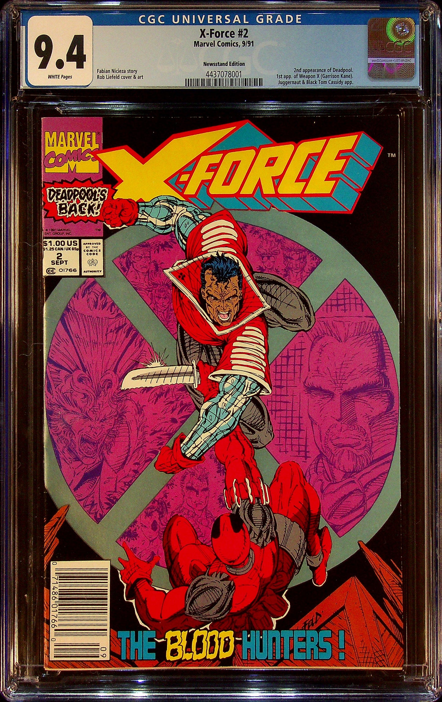 X-Force #2 CGC 9.4 Newsstand Edition