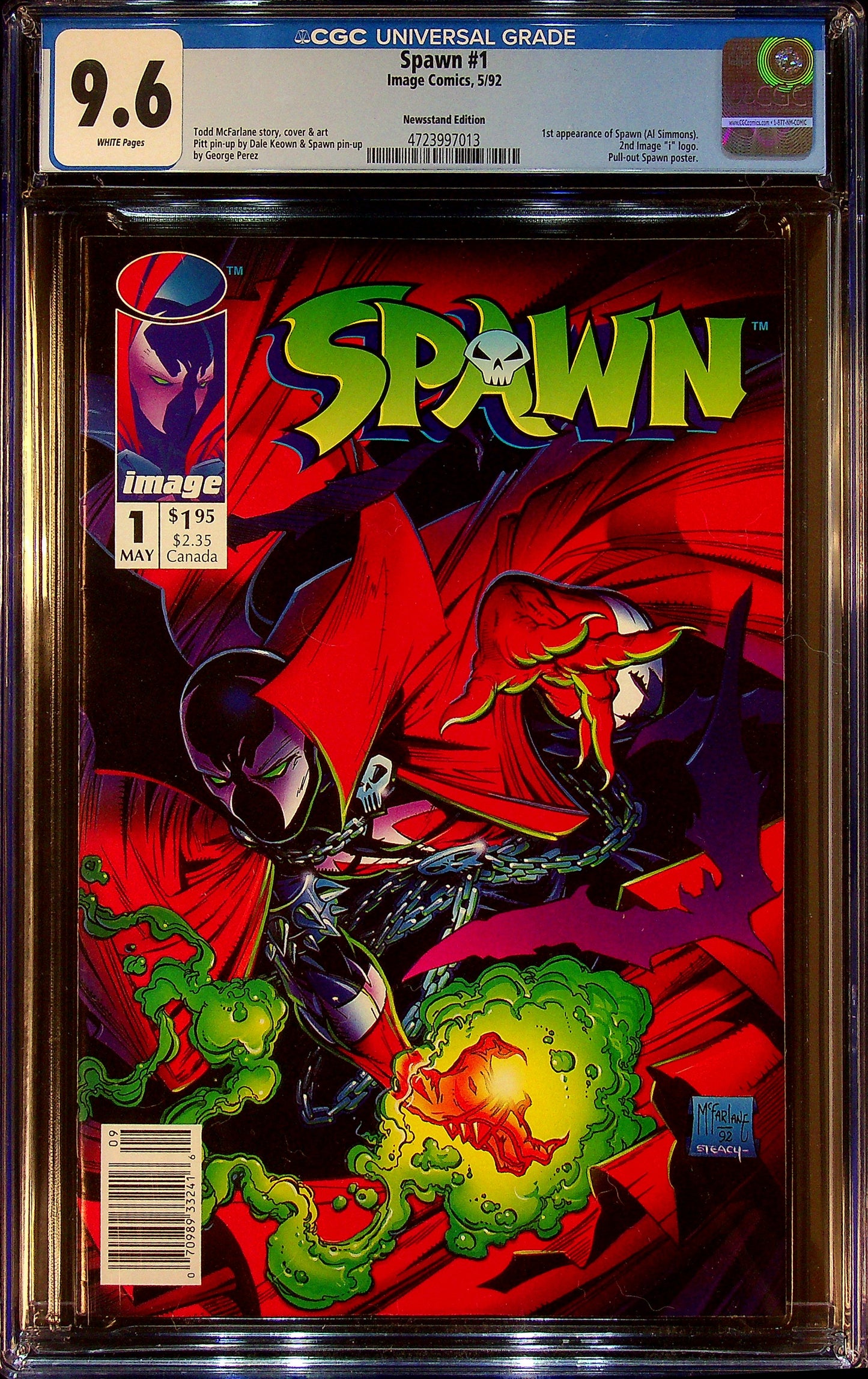 Spawn #1 CGC 9.6 Newsstand Edition
