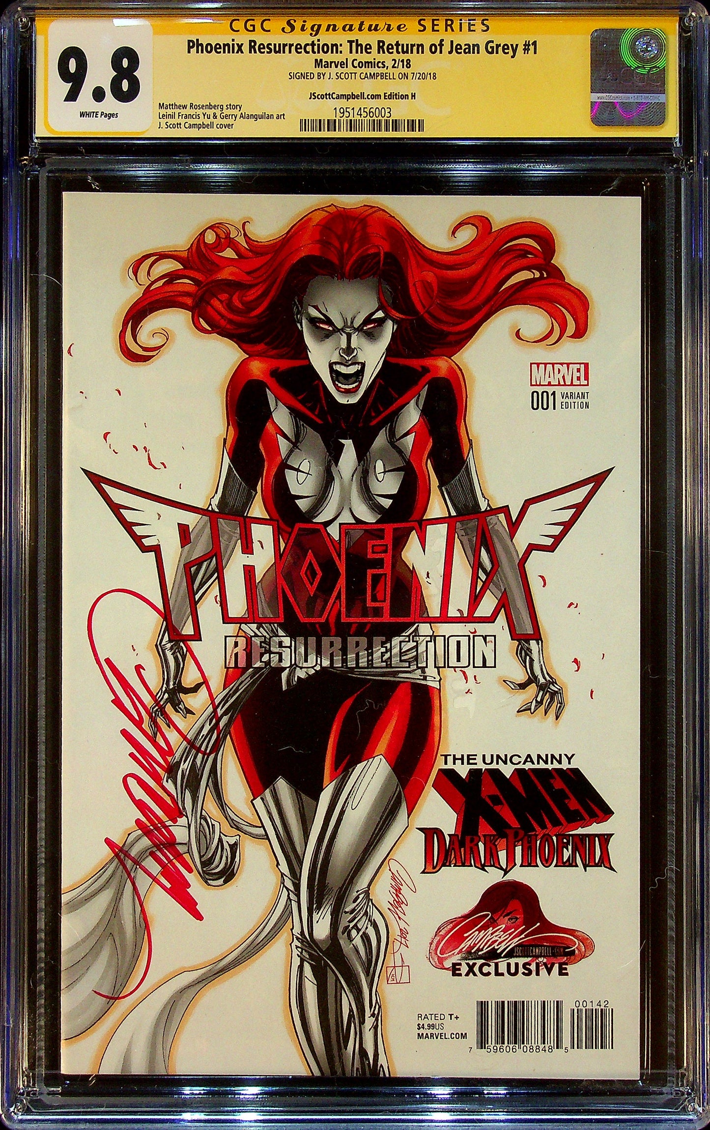 Phoenix Resurrection: Return Of Jean Grey #1 CGCS 9.8 JScottCampbell.com Edition H Signed by J. Scott Campbell