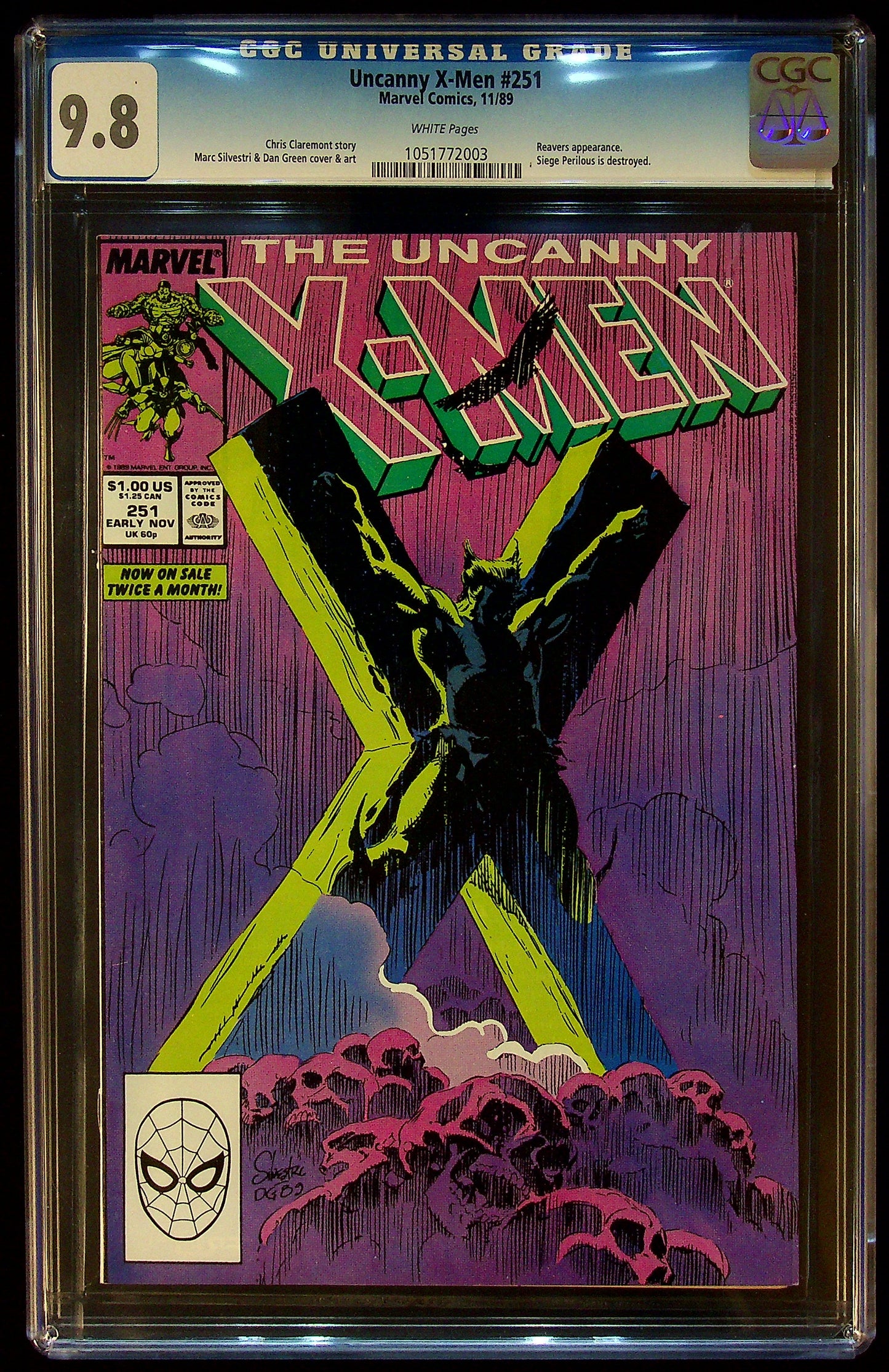 Uncanny X-Men #251 CGC 9.8 WHITE Pages