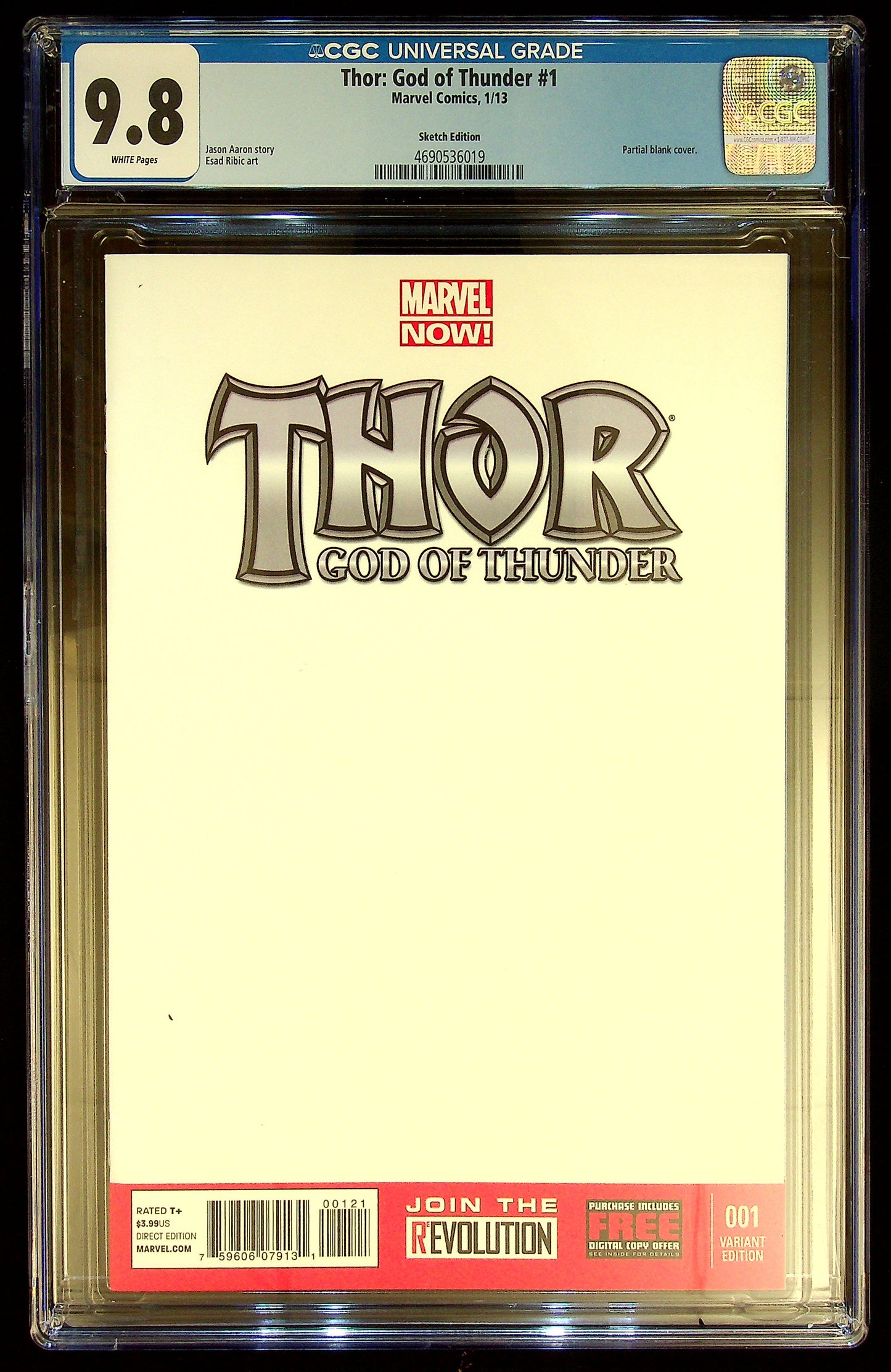 Thor: God of Thunder #1 CGC 9.8 Sketch Edition