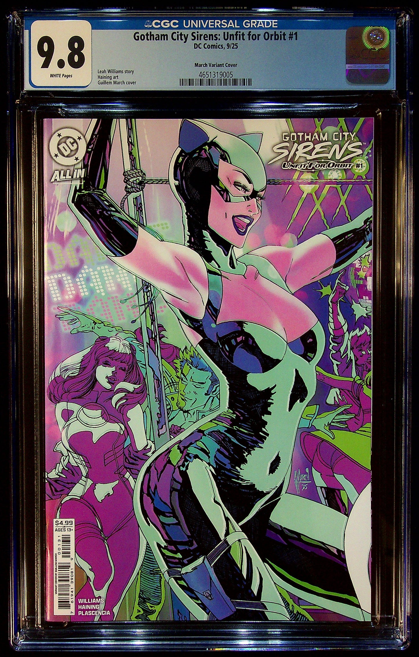 Gotham City Sirens: Unfit For Orbit #1 CGC 9.8 March Variant Cover