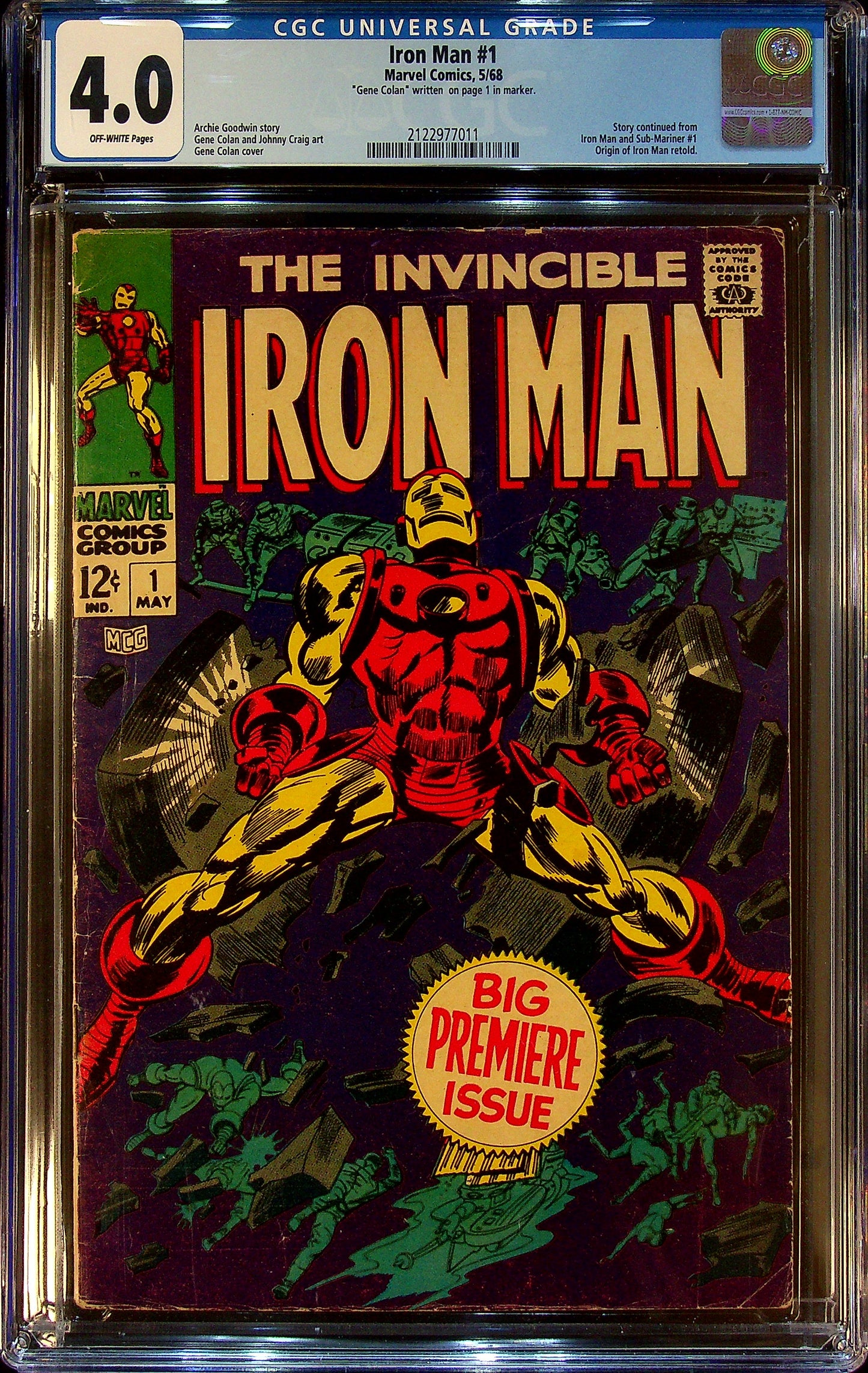 Iron man #1 CGC 4.0