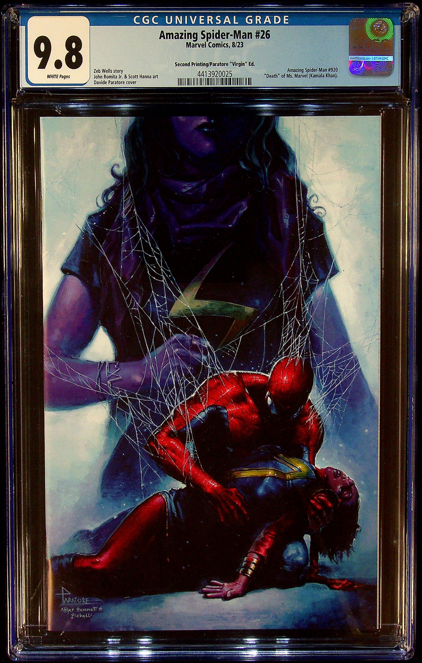 Amazing Spider-Man #26 CGC 9.8 Second Print/Paratore Virgin Edition