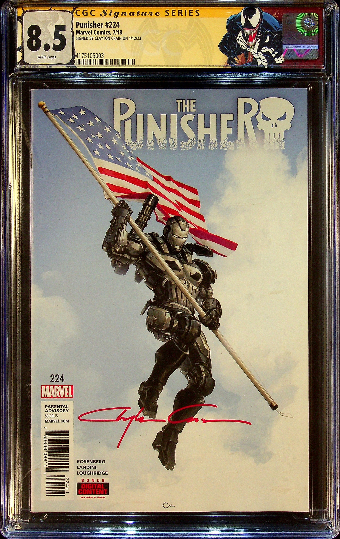 Punisher #224 CGCS Signed by Clayton Crain