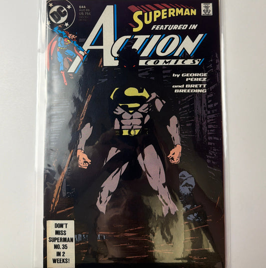 Superman featured  in Action Comics #644
