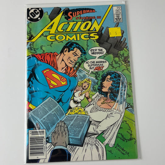 Superman starring in action comics #567
