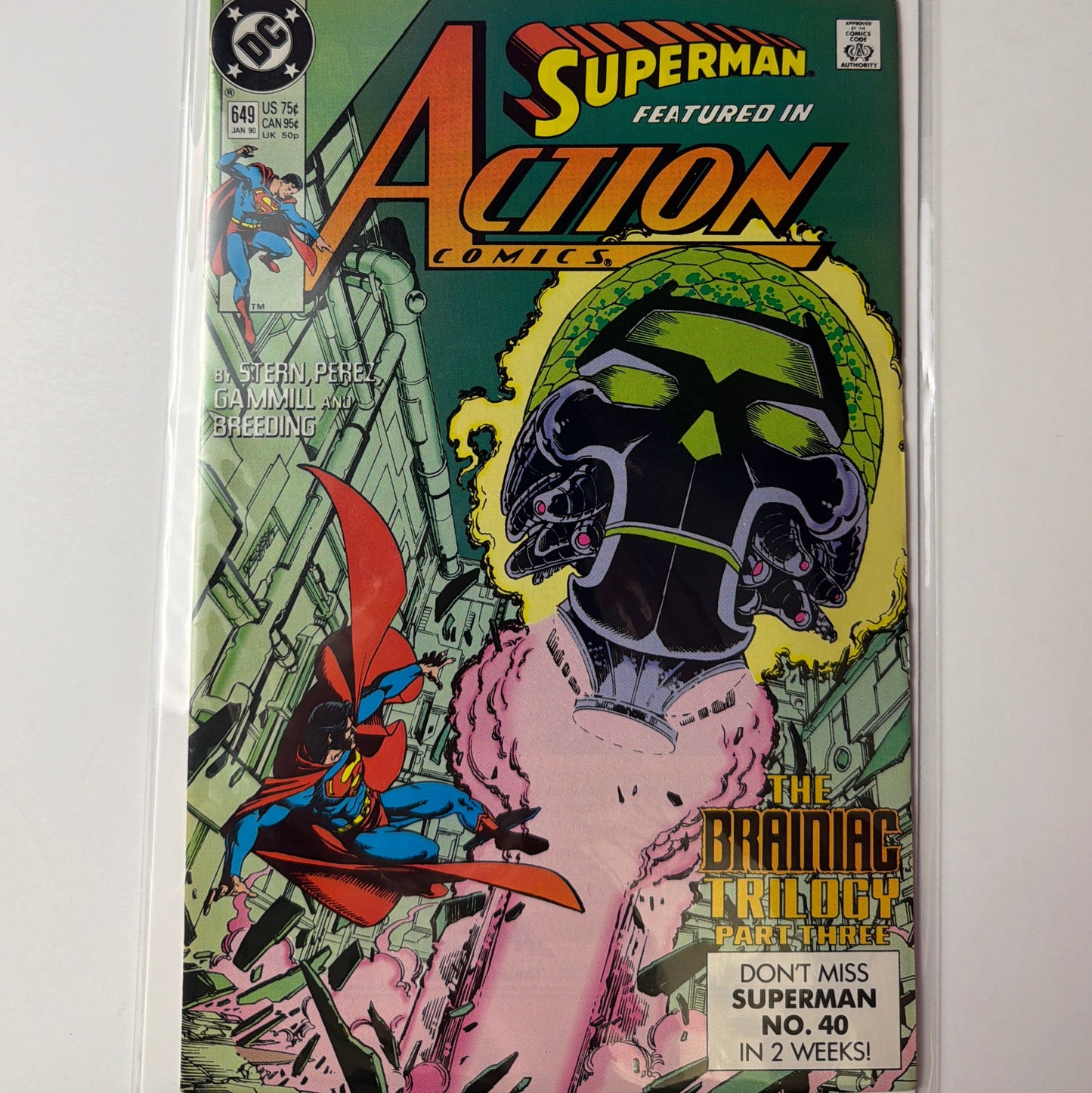 Superman featured  in Action Comics #649