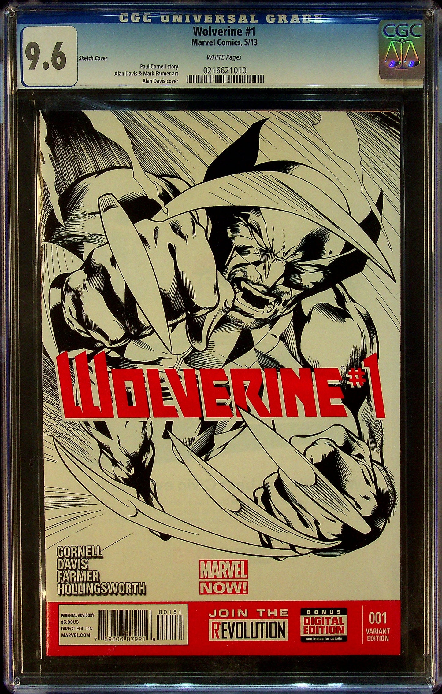 Wolverine #1 CGC 9.6 Sketch Cover