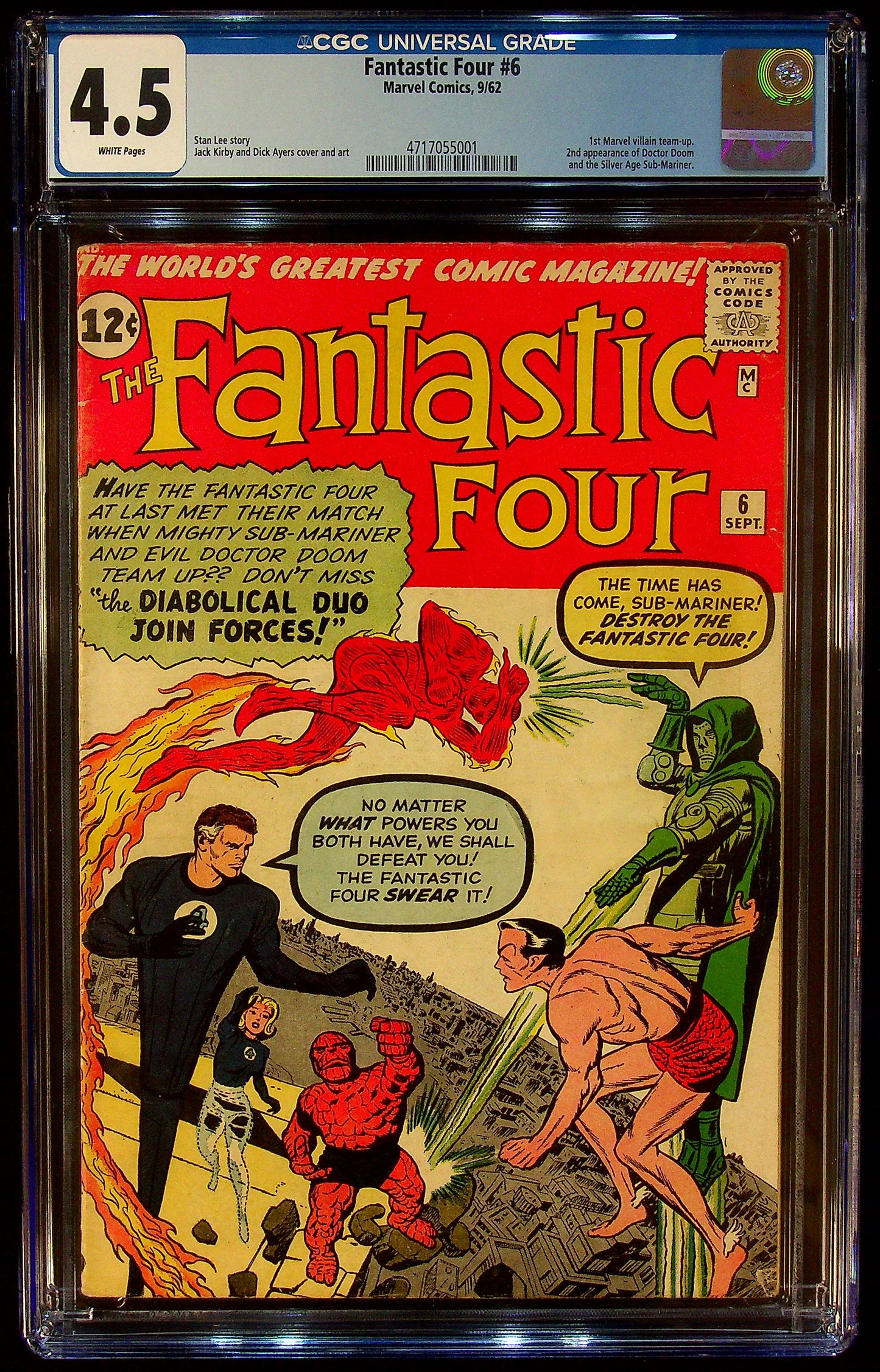 Fantastic Four #6 CGC 4.5 White Pages