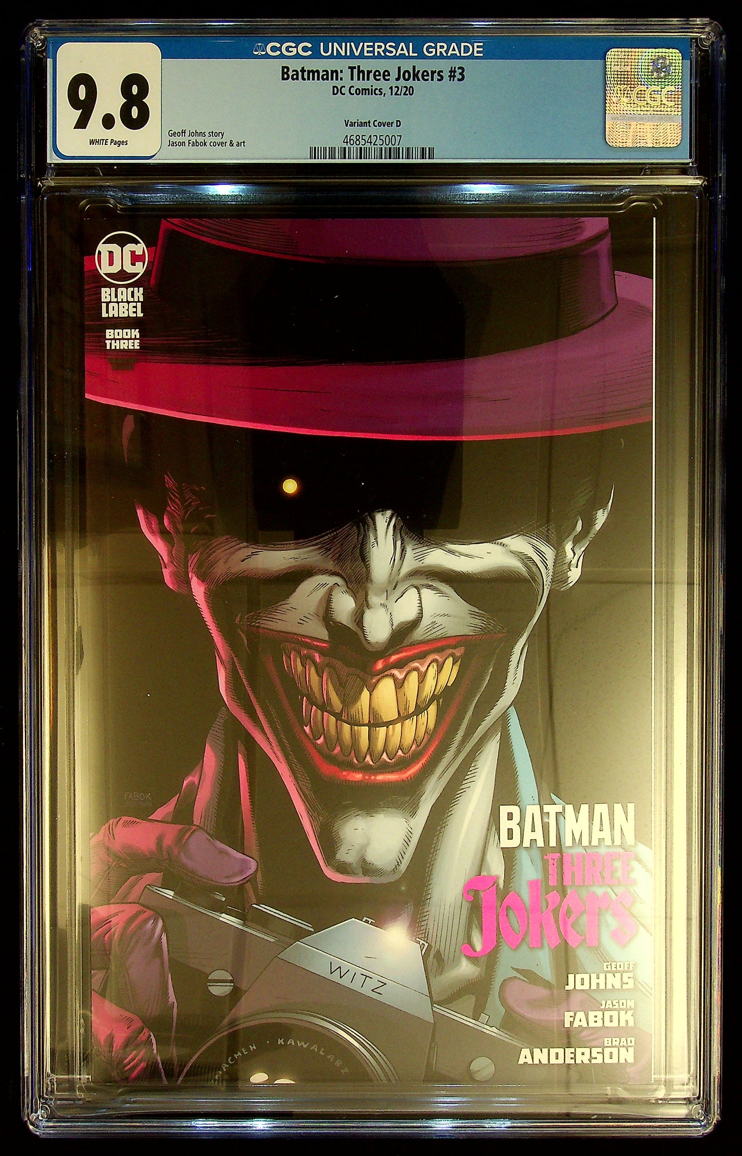 Batman: Three Jokers#3 CGC 9.8 [Variant Cover D]