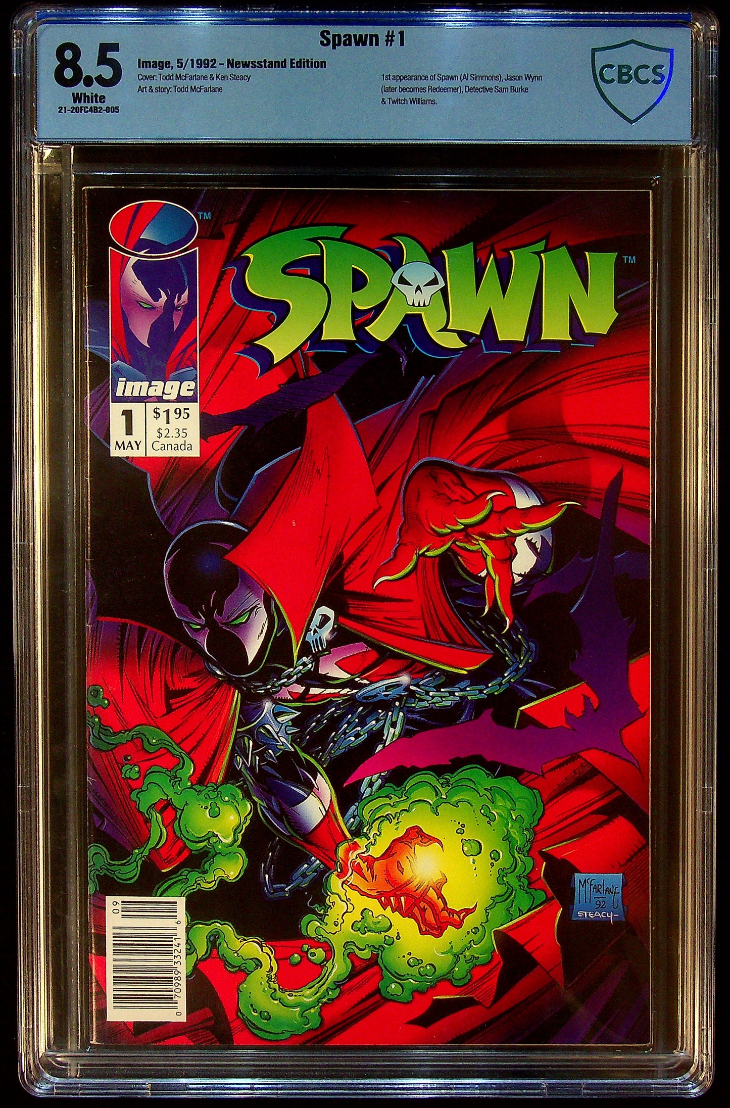 Spawn #1 CBCS 8.5 Newsstand