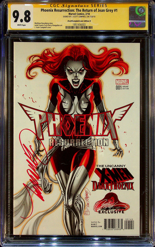Phoenix Resurrection: Return Of Jean Grey #1 CGCS 9.8 JScottCampbell.com Edition H Signed by J. Scott Campbell