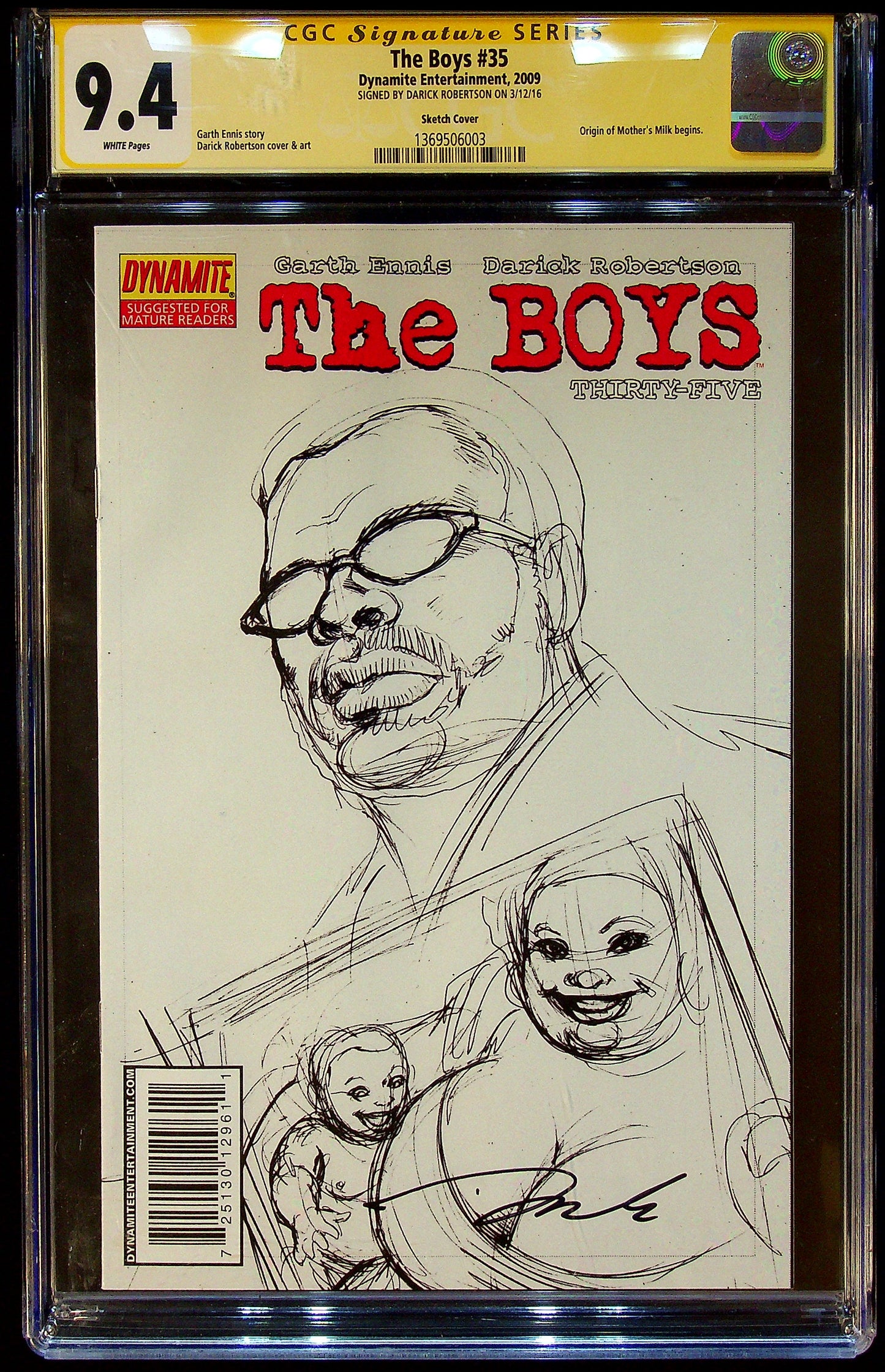 The Boys #35 CGCS 9.4 Sketch Cover