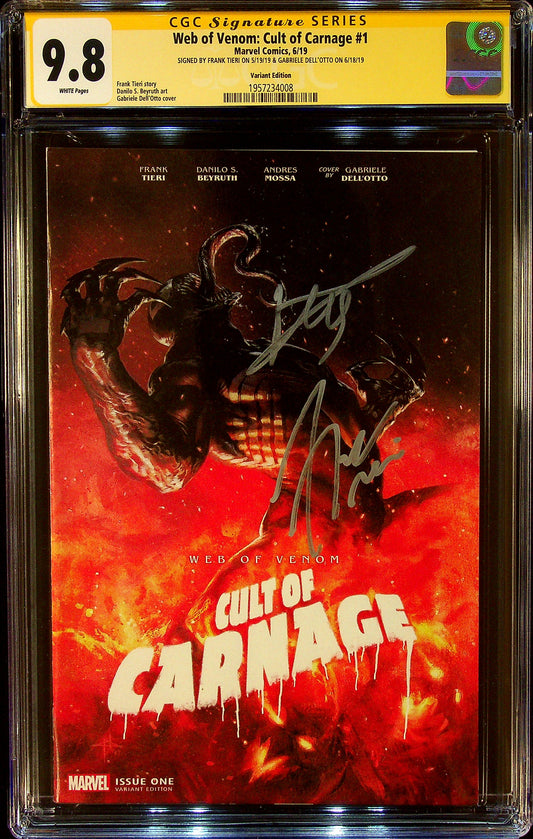 Web of Venom: Cult of Carnage #1 CGC 9.8 Signed by Frank Tieri & Gabriele Dell'otto