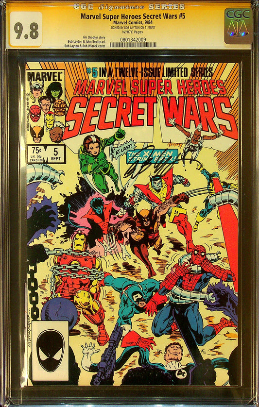 Marvel Super Heroes Secret Wars #5 CGC 9.8 Signed By Bob Layton
