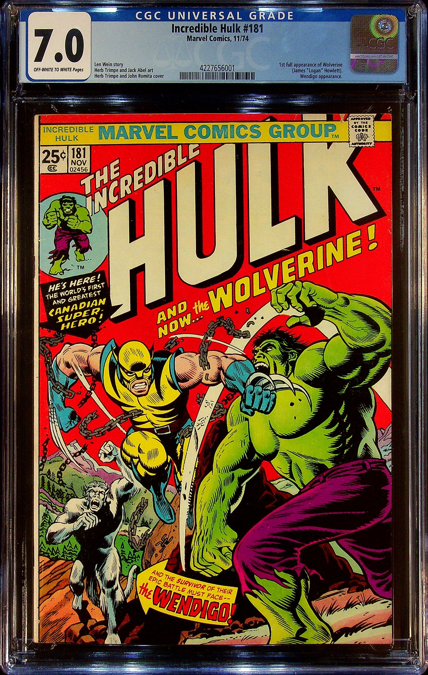 Incredible Hulk #181 CGC 7.0