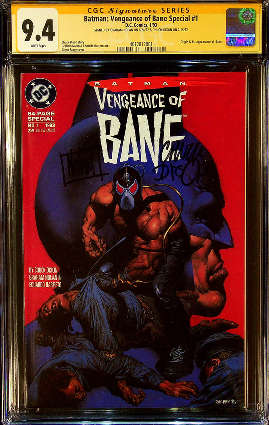 Batman: Vengeance of Bane Special #1 CGC 9.4 Signed Graham Nolan & Chuck Dixon