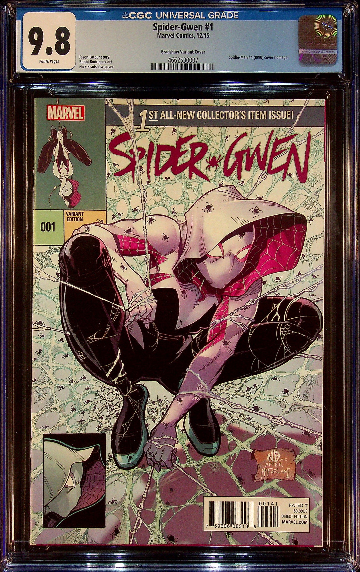 Spider-Gwen #1 CGC 9.8 Bradshaw Variant Cover