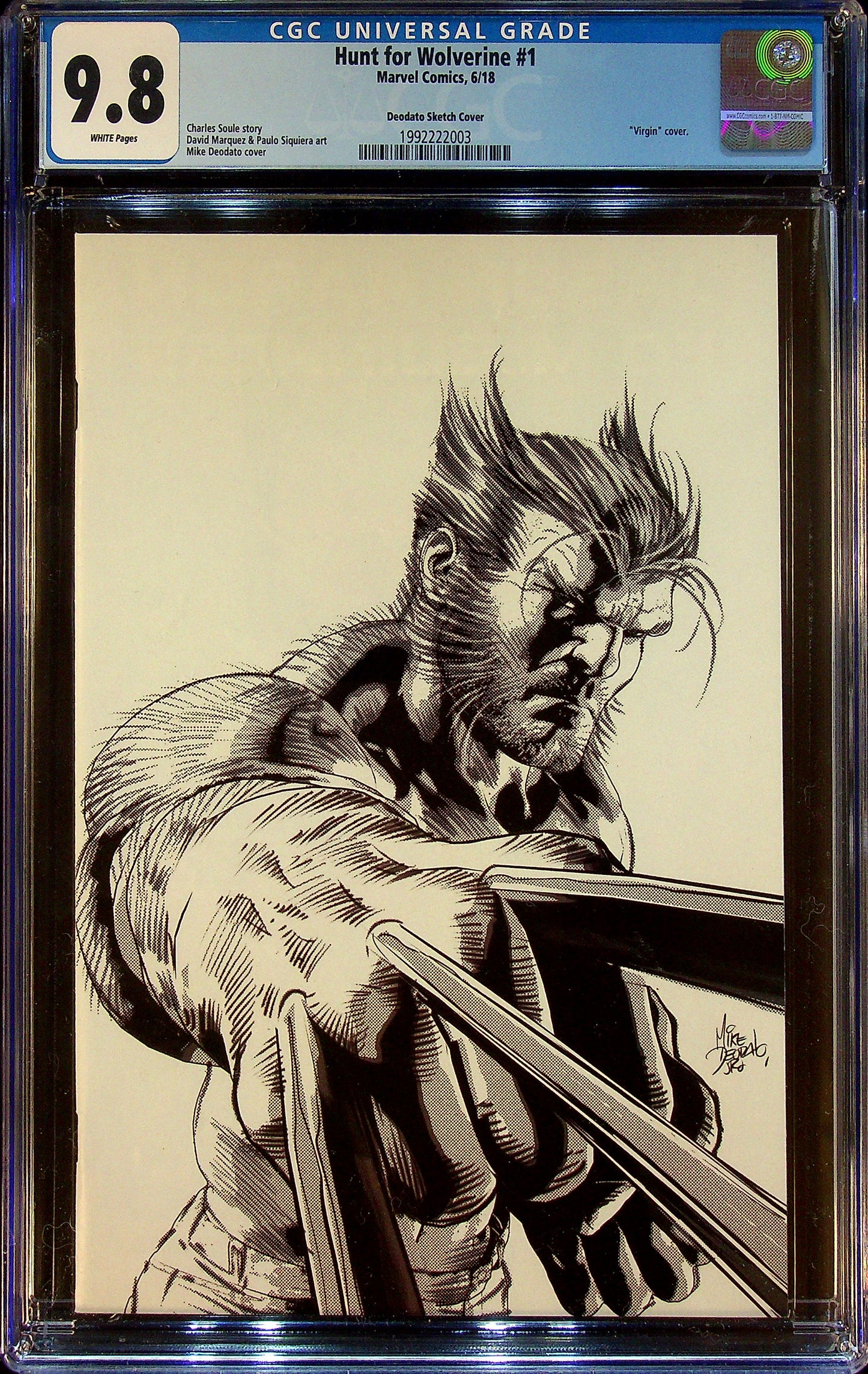 Hunt For Wolverine #1 CGC 9.8 Deodato Sketch Cover