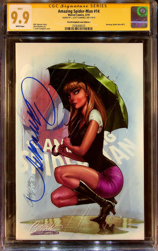 Amazing Spider-Man #14 CGCS 9.9 JScottCampbell.com Edition J Signed by J. Scott Campbell