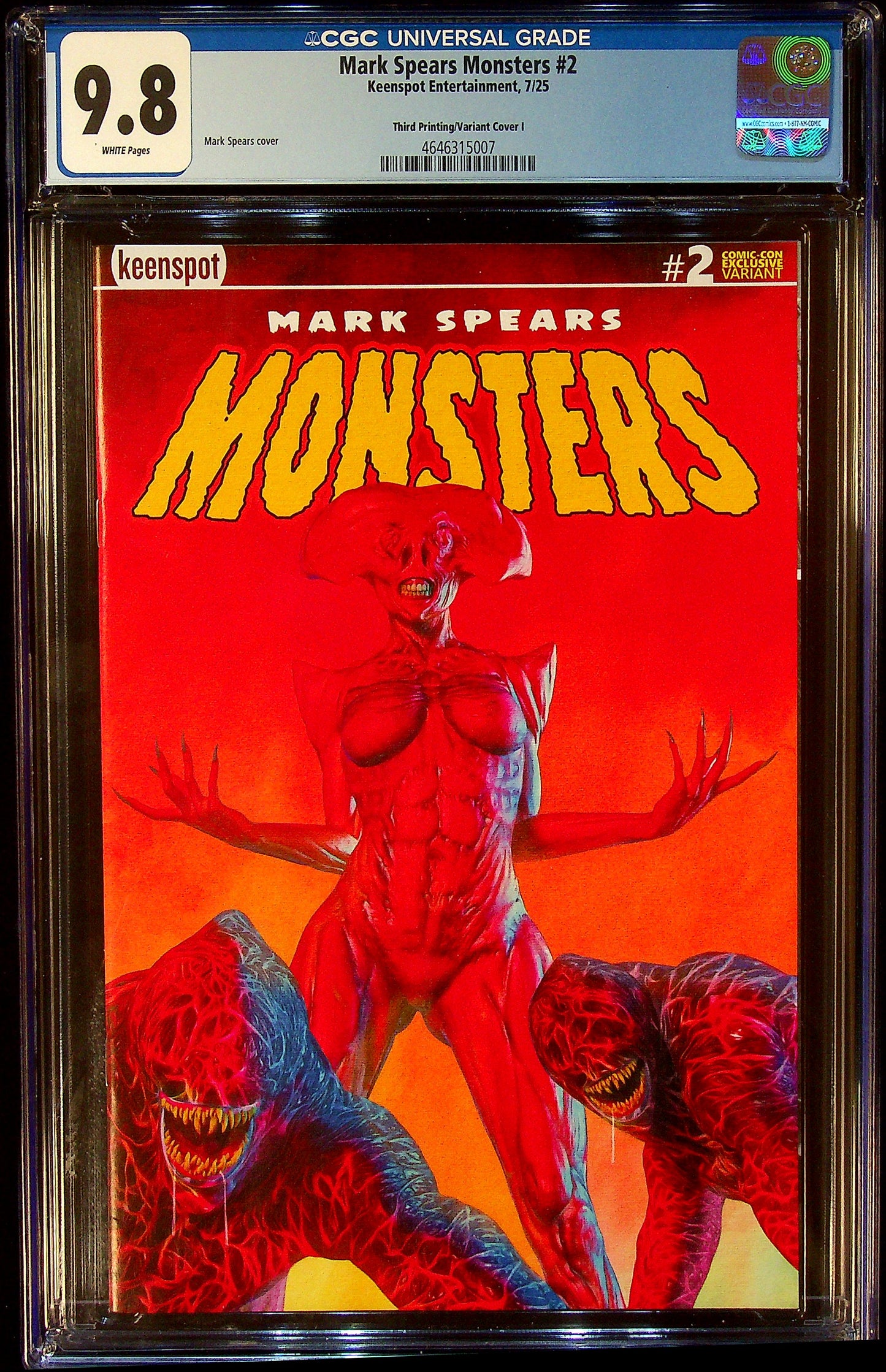 Mark Spears Monsters #2 CGC 9.8 Third Print/ Variant Cover I