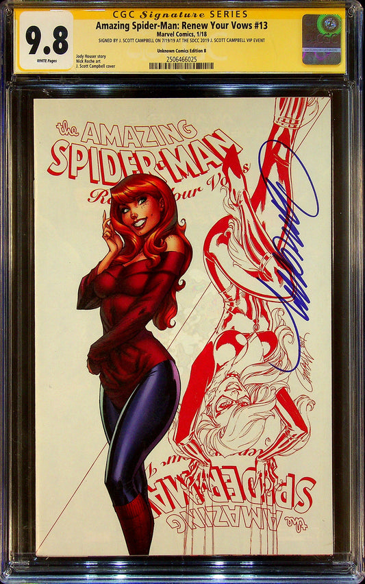 Amazing Spider-Man: Renew Your Vows #13 CGCS 9.8 Unknown Comics Edition B Signed by J. Scott Campbell