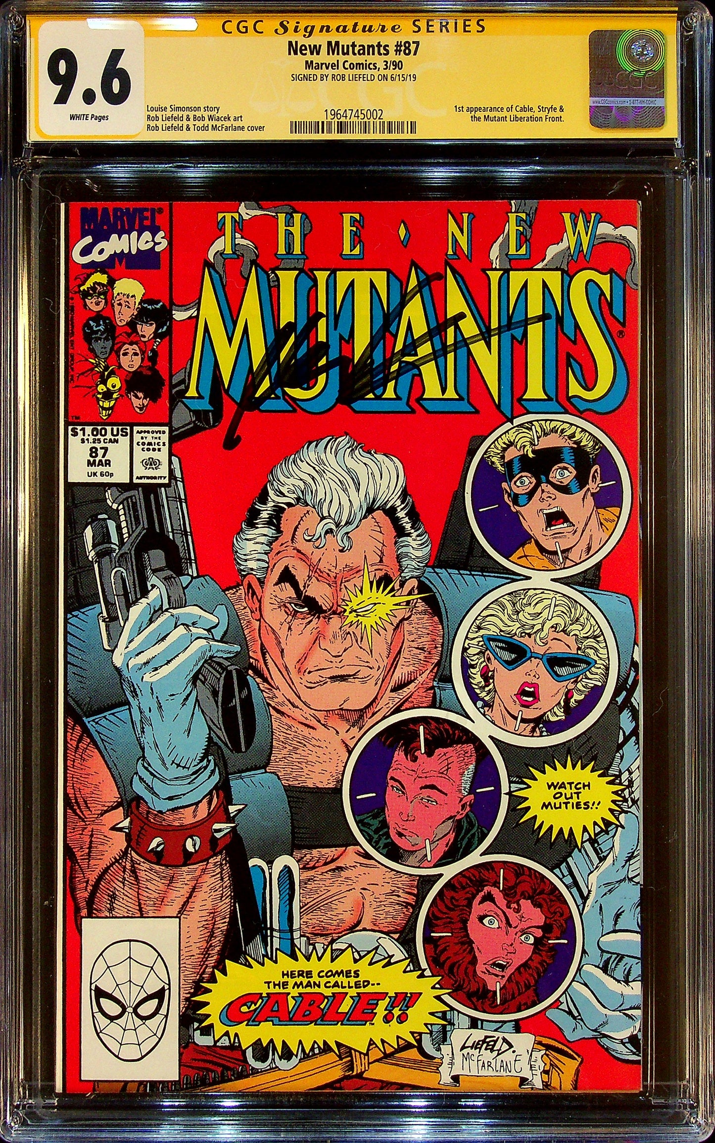 New Mutants #87 CGCS 9.6 Signed by Rob Liefield
