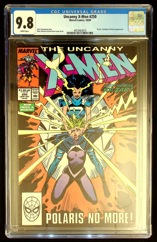 Uncanny X-Men #250 CGC 9.8 [Ka-zar, Zaladane & Polaris Appearance]