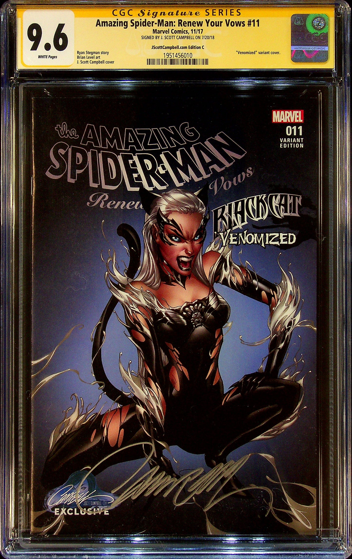Amazing Spider-Man: Renew Your Vows #11 CGCS 9.6 JScottCampbell.com Edition C Signed by J. Scott Campbell