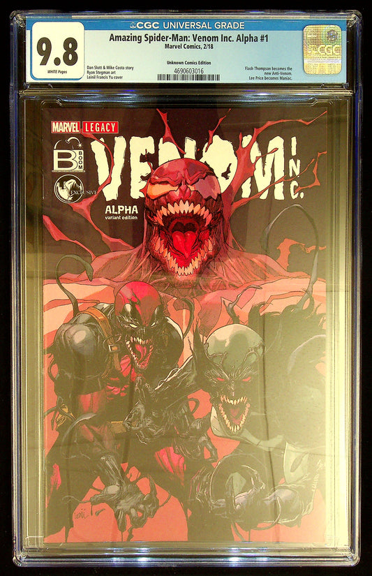 Amazing Spider-Man: Venom Inc. Alpha #1 CGC 9.8 [Unknown Comics Edition]
