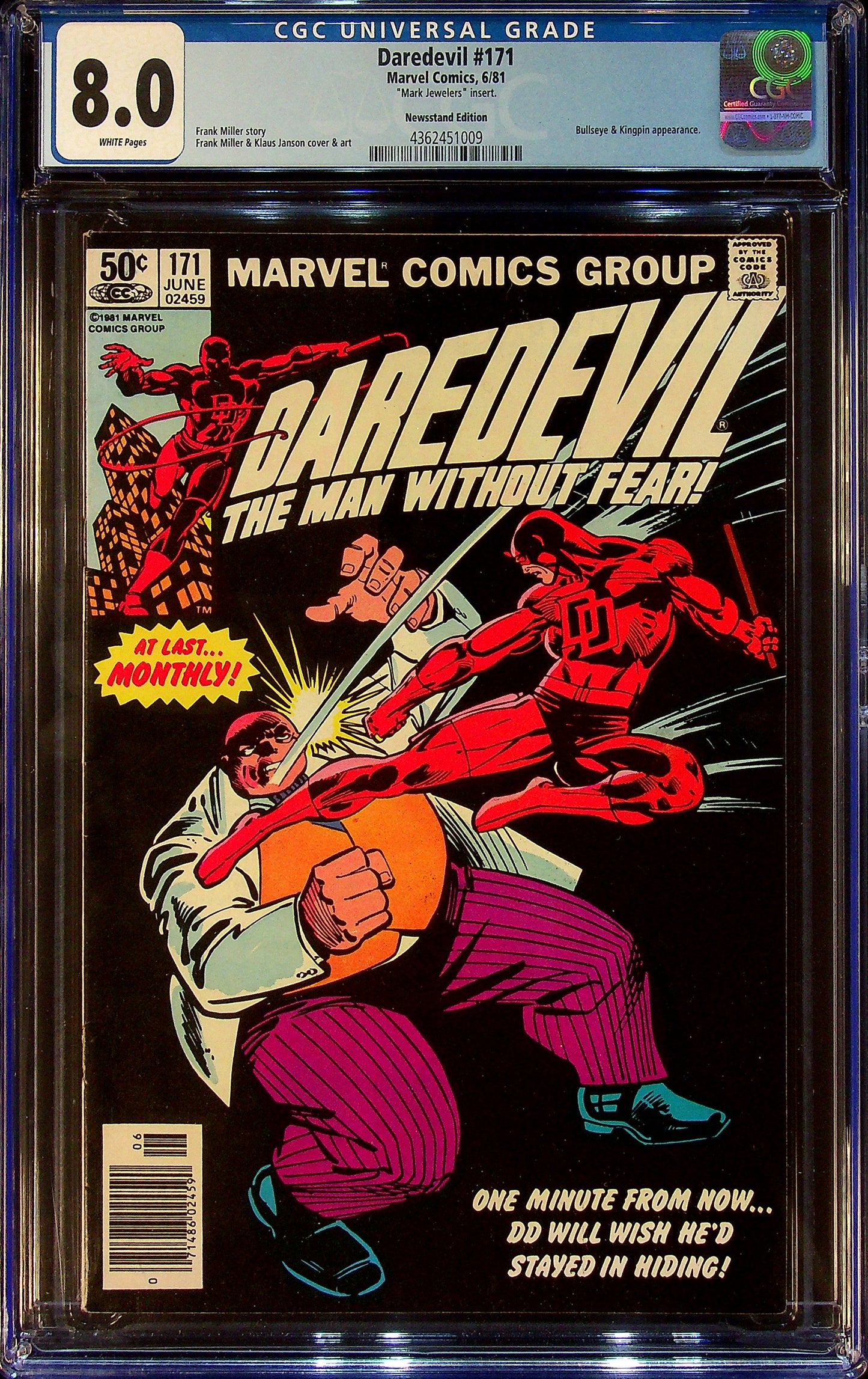 Daredevil #171 CGC 8.0 Newsstand Edition