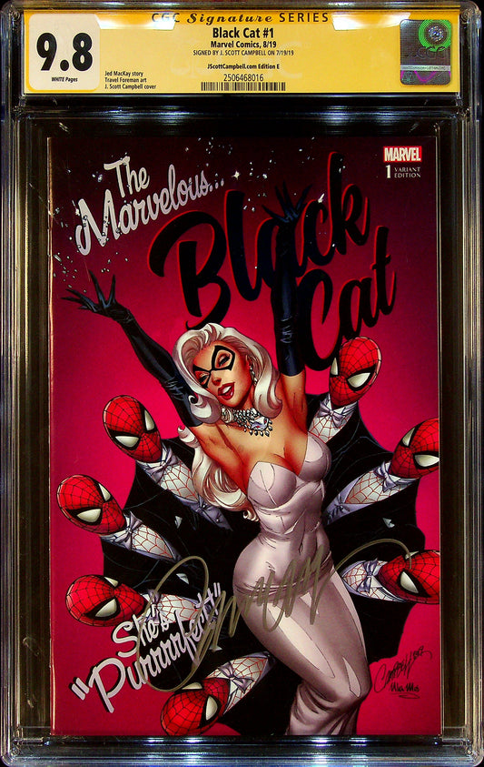 Black Cat #1 CGCS 9.8 JScottCampbell.com Edition E Signed by J. Scott Campbell