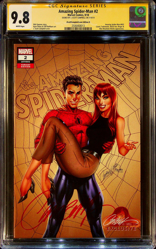 Amazing Spider-Man #2 CGCS 9.8 JScottCampbell.com Edition D Signed by J. Scott Campbell