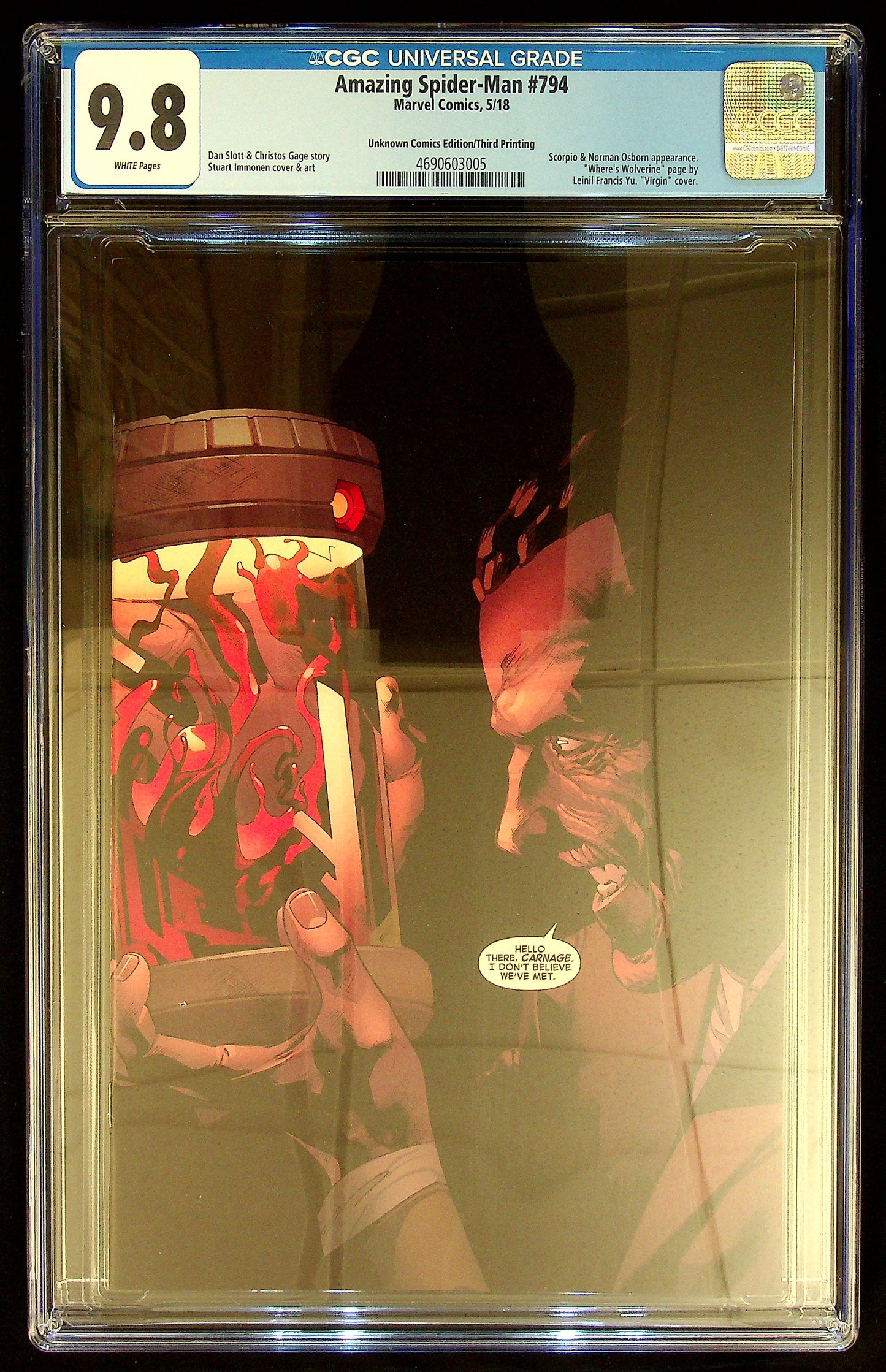 Amazing Spider-Man #794 [Unknown Comics Edition/Third Printing] CGC 9.8